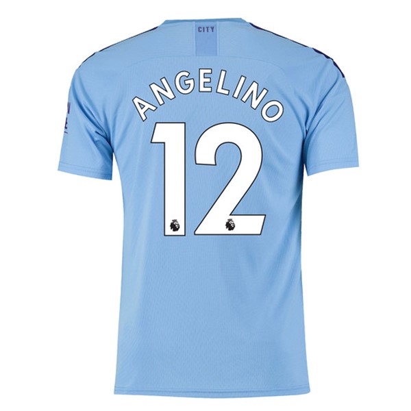 Camiseta Manchester City NO.12 Angelino Primera equipación 2019-2020 Azul